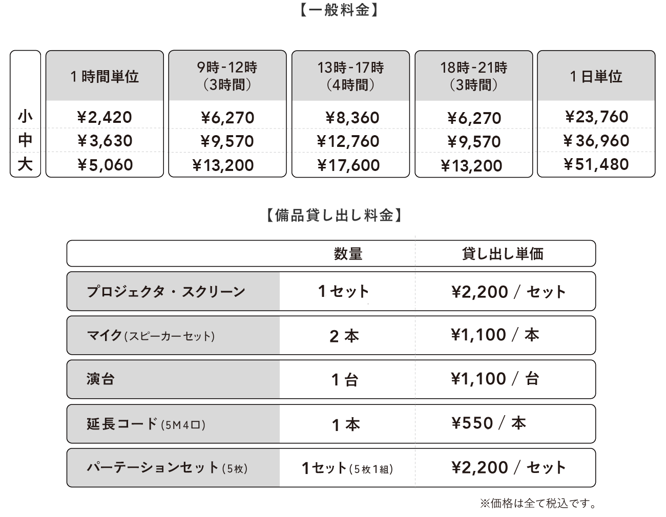 シェアスペース 料金表